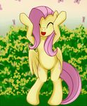  arthropod bush butterfly caramelldansen dancing equine female feral fluttershy_(mlp) friendship_is_magic grass hair insect long_hair mammal my_little_pony pegasus pink_hair rainbow_(artist) solo wings 