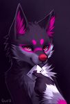  &#9824; ace ace_of_spades ambiguous_gender card falvie fur pink_eyes pink_markings playing_card purple_fur red_nose solo unknown_species watermark 