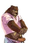  bear clothed clothing cracking_knuckles male penis solo source_request suggestive uncut unknown_artist 