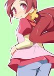  9law ass blush hanasaki_tsubomi heartcatch_precure! looking_back ponytail precure red_eyes red_hair solo 