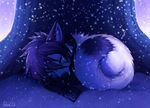  ambiguous_gender blue_theme cool_colors falvie purple_theme sleeping snow solo unknown_species 