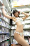  1girl armpits asian bra highres japan lenfried panties photo shop twintails underwear 