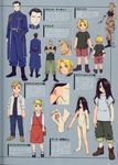 2girls 5boys alphonse_elric automail bag black_hair blonde_hair blue_eyes boots brown_hair camouflage camouflage_pants crossed_arms dark_skin dominic_lecoulte dress edward_elric feet frank_archer fullmetal_alchemist greed grey_eyes grey_hair hair_over_one_eye homunculus izumi_curtis knife long_hair military military_uniform multiple_boys multiple_girls nude official_art ouroboros overalls pale_skin paninya pants penis ponytail prosthesis shirt short_hair shorts shou_tucker sig_curtis t-shirt tank_top tattoo towel uniform winry_rockbell wrath wrath_curtis yellow_eyes younger 