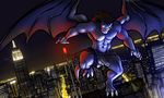  balls belt bgn biceps big_penis blue_skin brown_hair city cityscape claws clothed clothing erection flaccid flying gargoyles glowing glowing_eyes goliath hair half-dressed loincloth male muscles night nipples pecs penis purple_body scales sky solo toe_claws topless torn_clothing uncut white_eyes wings 