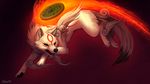  &#332;kami ?kami ambiguous_gender canine deity divine_instrument falvie female feral fur goddess mammal solo video_games white_fur wolf 