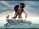  breasts canine collar female invalid_tag kissing leash lesbian mammal piercing tai-l-rodriguez water wolf 