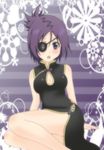  blush breasts china_dress chinese_clothes chrome_dokuro cleavage dress eyepatch katekyo_hitman_reborn! medium_breasts open_mouth purple_eyes purple_hair solo tsugurusu_kyohou 