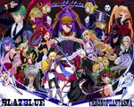  6+girls amane_nishiki arakune azrael_(blazblue) black_pants blazblue blazblue:_chronophantasma bullet_(blazblue) carl_clover everyone hakumen hazama highres ignis_(blazblue) iron_tager izayoi_(blazblue) jin_kisaragi lao_jiu litchi_faye_ling makoto_nanaya mikado_(blazblue) mu-12 multiple_boys multiple_girls nirvana noel_vermillion nu-13 pants platinum_the_trinity quad_tails rachel_alucard ragna_the_bloodedge relius_clover sayo_wini shishigami_bang taokaka tsubaki_yayoi 