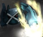 artist_request claw claws machine metagross nintendo no_humans pokemon red_eyes solo 