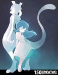  ai_(pokemon) back-to-back closed_eyes dress gen_1_pokemon green_hair mewtwo pokemon pokemon_(anime) pokemon_(classic_anime) pokemon_(creature) pokemon_m01 sandals size_difference souji 