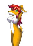  anthro big_breasts breasts cervine color deer female green_eyes hair looking_at_viewer male mammal nipples nude oldmusic oldmusic_(artist) plain_background pose solo standing straight white_background 