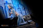  ayanami_rei blue_hair body_paint bodypaint breasts cosplay female neon_genesis_evangelion nipples nude photo 