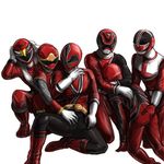  6+boys copyright_request helmet male male_focus mighty_morphin_power_rangers multiple_boys power_rangers red_ranger series_request simple_background super_sentai what white_background yaoi 