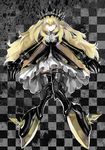  1girl armor artist_request black_rock_shooter chariot_(black_rock_shooter) claws crown long_hair skirt solo tagme 