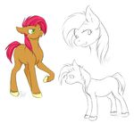  babs_seed_(mlp) cartoonlion equine female feral freckles friendship_is_magic green_eyes hair horse mammal my_little_pony pink_hair plain_background pony sketch solo standing two_tone_hair white_background young 