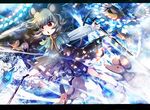  animal_ears bad_id bad_pixiv_id basket belt capelet crystal danmaku dowsing_rod dress fumiko_(miruyuana) glowing glowing_eyes grey_dress grey_eyes highres letterboxed light_trail long_sleeves mouse mouse_ears mouse_tail nazrin open_mouth outstretched_arms red_eyes shirt short_hair solo tail touhou 