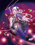  absurdres boots cardfight!!_vanguard circus_tent detached_sleeves legwear leotard looking_at_viewer lowres midriff pale_moon purple_trapezist red_eyes stockings thigh_boots thigh_high thighhighs white_hair 