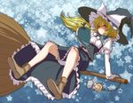  alice_margatroid blonde_hair bloomers boots bow braid broom broom_riding capelet character_doll hair_ribbon hat hat_bow kirisame_marisa kuronuko_neero long_hair ribbon sidesaddle single_braid sitting skirt smile solo star touhou underwear white_bow witch_hat yellow_eyes 