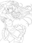  greyscale highres lineart long_hair monochrome shoujo_kakumei_utena solo tenjou_utena toron_(mino106) 