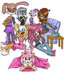  bat blaze_the_cat bunnie_rabbot bunny_rabbot cat echidna feline female hedgehog julie-su lagomorph mammal mina_mongoose mongoose nai255 rabbit rouge_the_bat sally_acorn sega sleepover sonic_(series) 