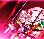  blonde_hair flandre_scarlet hat kiyomin laevatein ponytail ribbon short_hair solo sword touhou weapon wings 