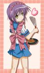  apron blue_sailor_collar frying_pan heart highres kita_high_school_uniform nagato_yuki sailor_collar school_uniform serafuku short_hair solo spatula suzumiya_haruhi_no_yuuutsu takumi_(rozen_garten) 