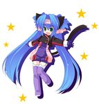  animal_ears bad_id bad_pixiv_id blue_hair boots cat_ears cat_tail chibi headband klan_klein long_hair macross macross_frontier natsume_eri purple_footwear solo tail twintails 