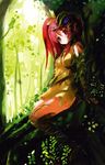  copyright_request highres nature pointy_ears red_eyes red_hair shino_(eefy) solo 