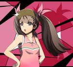  idolmaster idolmaster_(classic) idolmaster_1 minase_iori pos solo sportswear tennis_uniform twintails visor_cap 