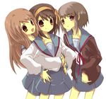  asahina_mikuru hug nagato_yuki suzumiya_haruhi suzumiya_haruhi_no_yuuutsu 