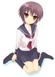  bangs head_tilt hijiki_(hijikini) nagato_yuki school_uniform serafuku short_hair solo suzumiya_haruhi_no_yuuutsu 