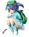  bad_id bad_pixiv_id bag blue_hair hair_bobbles hair_ornament kawashiro_nitori kuroshio_maki short_hair solo touhou two_side_up 