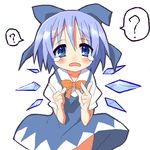  9law ? blue_hair blush cirno ribbon short_hair solo tears touhou wings 