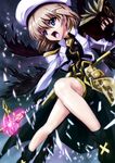  bad_id bad_pixiv_id black_wings book hair_ornament highres lyrical_nanoha mahou_shoujo_lyrical_nanoha mahou_shoujo_lyrical_nanoha_a's nanai schwertkreuz skirt solo staff tome_of_the_night_sky wings x_hair_ornament yagami_hayate 