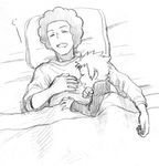  2boys afro age_difference denji_(pokemon) denzi_(pokemon) male male_focus monochrome multiple_boys ooba_(pokemon) pokemon short_hair sleeping young younger 