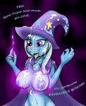  anthrofied breast_expansion breasts bukkake cape cum cum_on_breasts cum_on_face english_text equine female friendship_is_magic hat horse jrvanesbroek mammal my_little_pony pony solo text trixie_(mlp) what_has_magic_done wizard_hat 