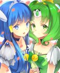  aoki_reika blue_eyes blue_hair choker cure_beauty cure_march green_eyes green_hair holding_hands looking_at_viewer magical_girl midorikawa_nao multiple_girls ponytail precure smile_precure! tiara yuraiko 