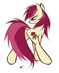  anus butt cutie_mark equine female feral flower friendship_is_magic green_eyes hair horse kejzfox mammal my_little_pony pink_hair pony pussy red_hair rose_(mlp) smile solo 