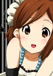  :d bad_id bad_pixiv_id blush brown_eyes brown_hair don't_say_&quot;lazy&quot; dress flower hair_ornament hirasawa_yui jewelry k-on! looking_at_viewer necklace official_style open_mouth ragho_no_erika round_teeth short_hair smile solo star teeth 