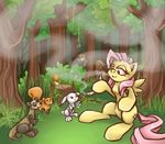  bear drugs equine female feral fluttershy_(mlp) forest friendship_is_magic high horse lagomorph male mammal marijuana mustelid my_little_pony pegasus pony rabbit smoke smoking stoney-pony tree weasel wings 