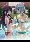  akemi_homura ass ass_cutout back bad_id bad_pixiv_id banned_artist bikini black_hair blue_eyes blue_hair blush butt_crack cleavage_cutout drinking_straw glass hair_ornament hairclip halter_top halterneck hand_on_hip heart_cutout kawaguchi_yukihiro letterboxed long_hair looking_back lowleg lowleg_bikini mahou_shoujo_madoka_magica miki_sayaka multiple_girls open_mouth pool purple_eyes short_hair side-tie_bikini smile sweat swimsuit 