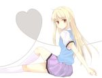  blonde_hair heart legs long_hair muzuki_hikari red_eyes sakura-sou_no_pet_na_kanojo school_uniform shiina_mashiro sitting solo white_legwear 