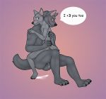  &lt;3 after_sex age_difference anthro anthro_on_anthro blush canine cub cum duo english_text fur grey_fur hug larger_male male male/male mammal nude older_male penis simple_background size_difference smaller_male text wolf yomari_u young younger_male 