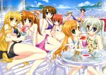  :3 :d ;d absurdres alternate_color_school_swimsuit ass asteion barefoot bikini blonde_hair blue_eyes blush bow breasts brown_hair bunny cat chair cleavage corona_timir crazy_straw criss-cross_halter drink drinking drinking_straw einhart_stratos fate_testarossa food front-tie_top fujima_takuya green_eyes green_hair halter_top halterneck heterochromia highres large_breasts long_hair lounge_chair lying lyrical_nanoha mahou_shoujo_lyrical_nanoha_vivid md5_mismatch multiple_girls navel official_art on_side one_eye_closed open_mouth palm_tree pink_sarong pink_swimsuit pocky pocky_kiss pool print_sarong purple_eyes purple_hair red_eyes rio_wezley sacred_heart sarong scan school_swimsuit shared_drink shared_food shared_straw shiny shiny_skin short_hair side_ponytail sideboob sitting smile strap_gap swimsuit takamachi_nanoha thigh_gap tree tropical_drink underboob untied vita vivio wardrobe_malfunction water yagami_hayate yuri 