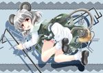  animal_ears basket bloomers capelet dowsing_rod dress komiru mouse mouse_ears mouse_tail nazrin red_eyes short_hair silver_hair smile solo tail touhou underwear 