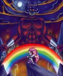  abs biceps blonde_hair clothed clothing duo equine female feral friendship_is_magic full_moon fur giant glowing glowing_eyes grey_fur guitar hair horse lightning lordstevie male mammal moon mountain muscles my_little_pony night pecs pink_hair pony poodle_hair_(character) poodle_hair_(mlp) rainbow sky stars yellow_eyes 