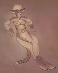  anthro breasts claws digitigrade eyebrow_piercing facial_piercing feline female hair hindpaw looking_at_viewer mammal nipples nude paws pinup plain_background pose pseudoartist pussy rope solo standing toes white_hair 