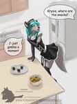  canine drink drinks female french_maid in_heat kitchen krystalwolf leongon maid maid_uniform mammal snacks wolf 