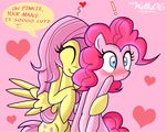  &lt;3 2012 blue_eyes blush cutie_mark dialog dialogue english_text equine female feral fluttershy_(mlp) friendship_is_magic hair horse hug mammal my_little_pony pegasus pink_hair pinkie_pie_(mlp) plain_background pony purple_hair text willis96 wings 