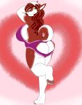  &lt;3 anthro big_breasts blonde_highlights breasts butt canid canine canis clothing curvaceous domestic_dog female hair holidays husky lingerie mammal red_hair solo valentine&#039;s_day xchiseaxmargaritax 